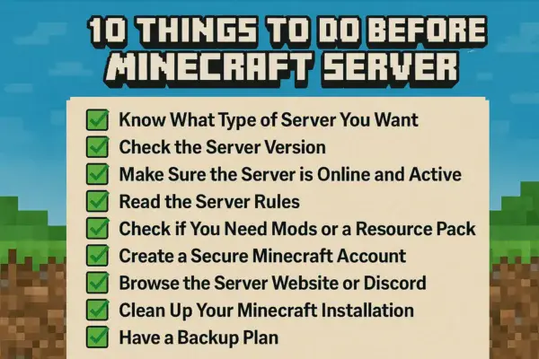 10 things to do before joining a server
