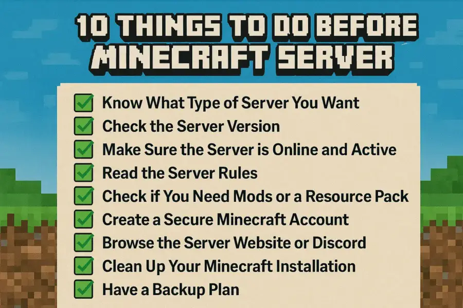 10 things to do before joining a server