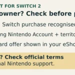 Digital Minecraft owner checklist for Switch 2: purchase recognised, matching Nintendo Account and territory, and Standard offer shown in eShop. If unclear, check official terms or regional Nintendo support.