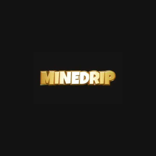 MINEDRIP wordmark in gold and cream lettering on a dark background.